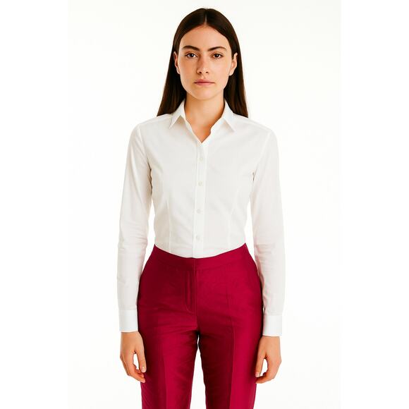 Talbots Pants Womens Sz 12 Pink Signature Tapered Ankle Lined Silk Wool Blend - Picture 3 of 11